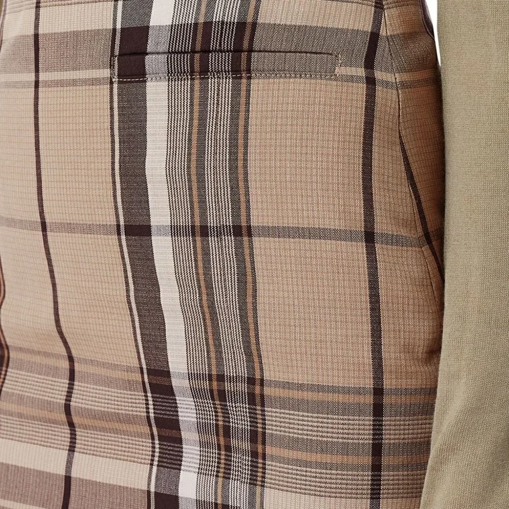 New Burberry Knot Detail Nova Check Driftwood Pattern Pencil Skirt NWT 0 US/2 UK